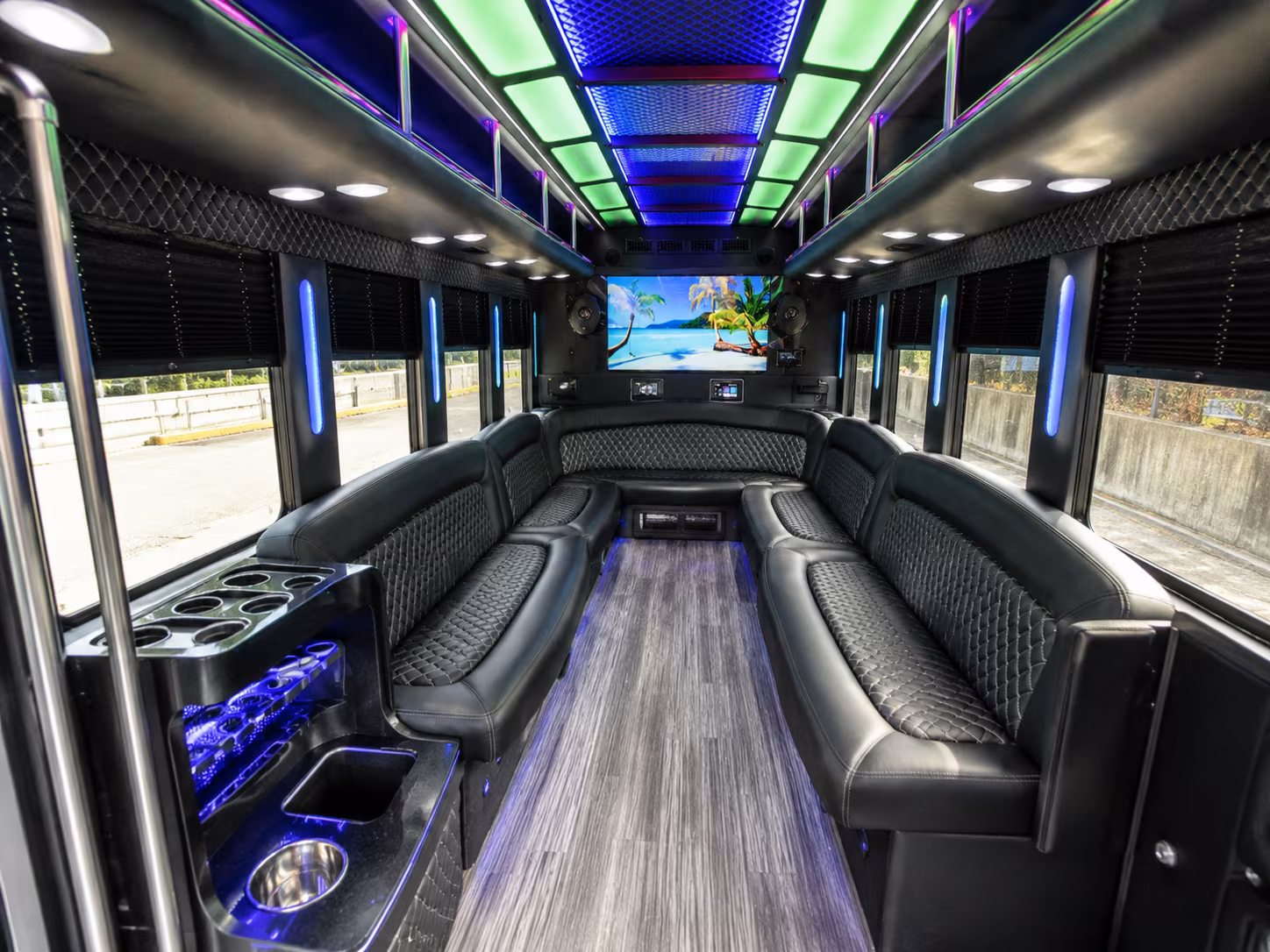 coral springs 18 passenger party bus inside