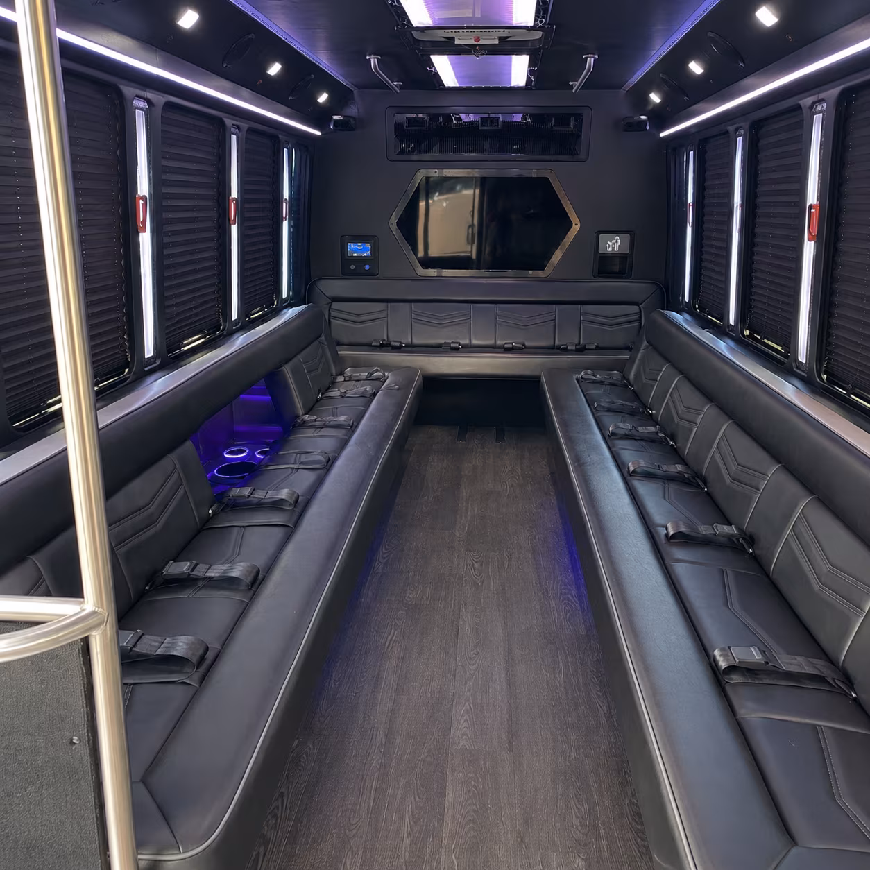 coral springs 18 passenger party bus interior