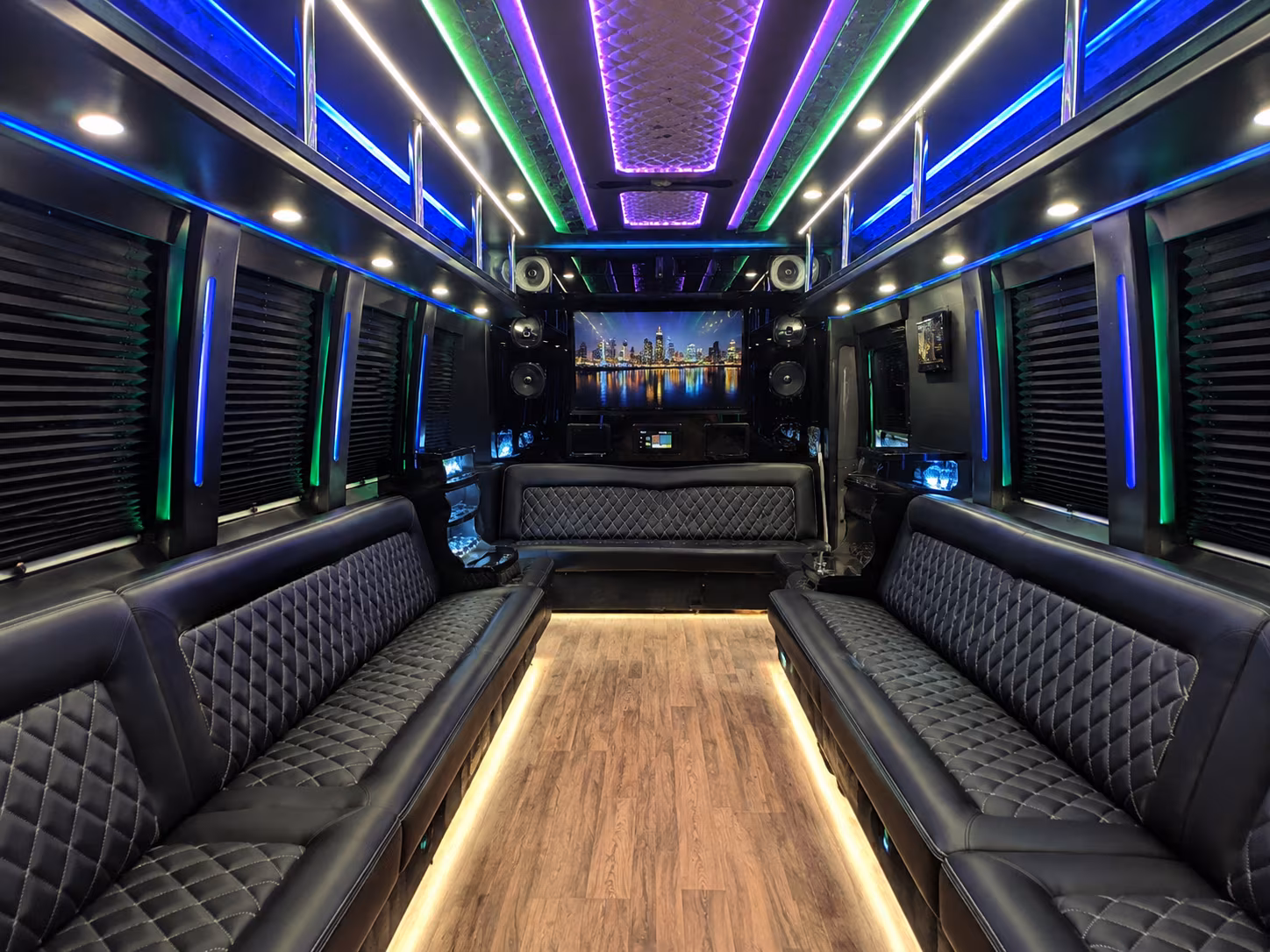 coral springs 25 passenger party bus interior