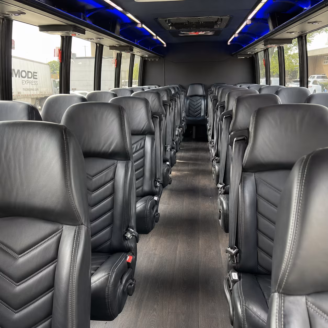 coral springs 28 passenger minibus interior