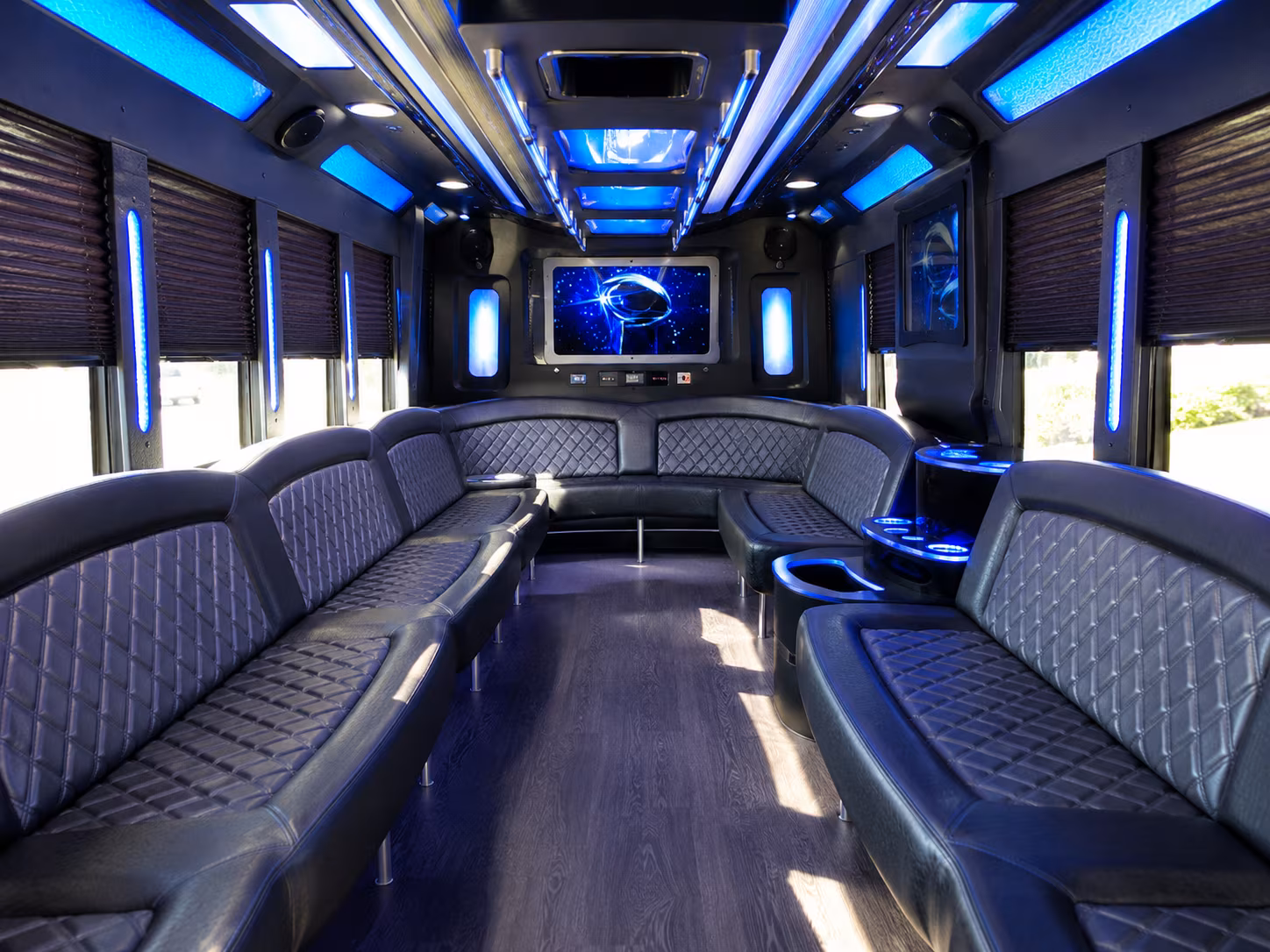 coral springs 28 passenger party bus inside
