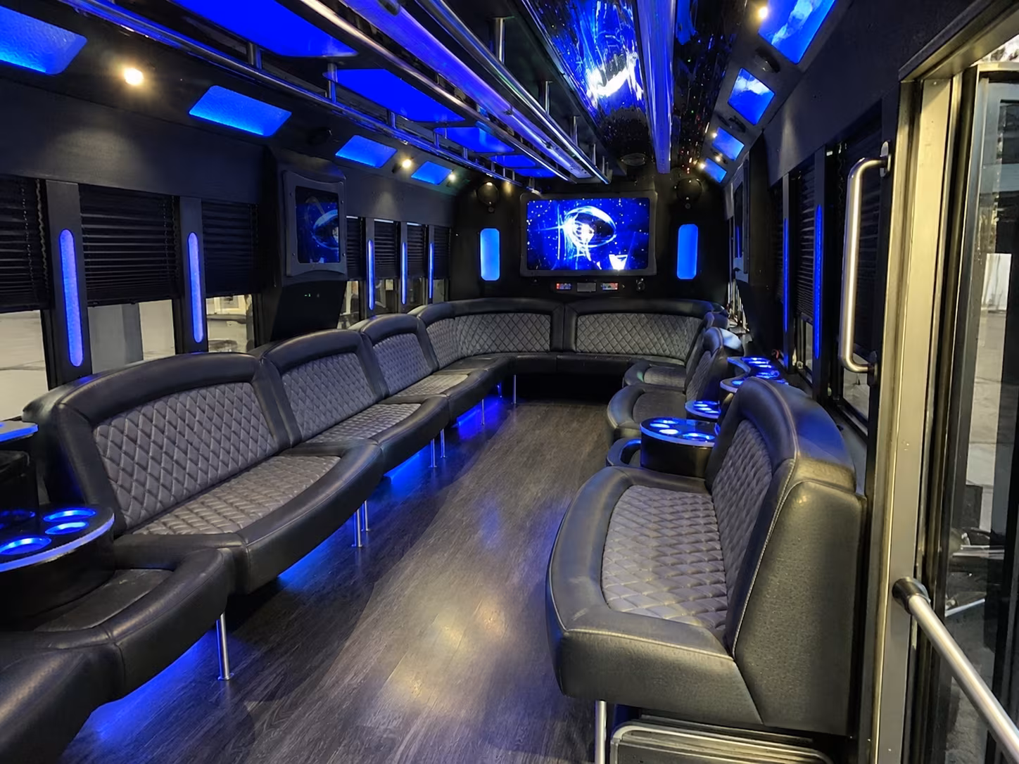 coral springs 28 passenger party bus interior