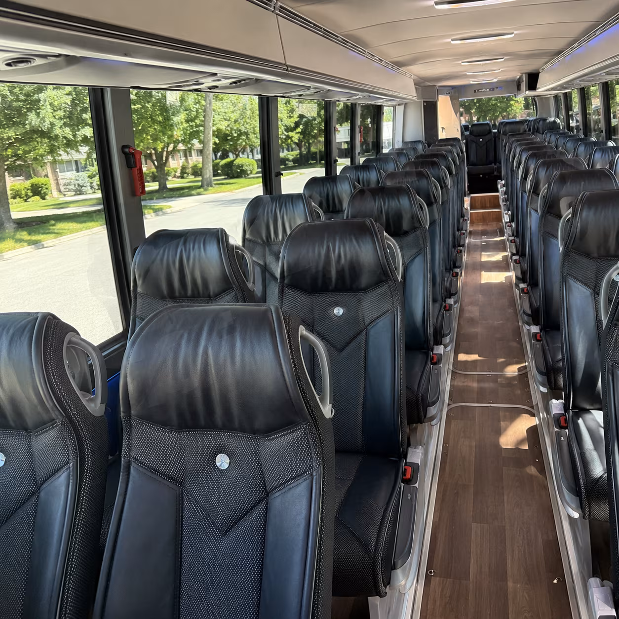 coral springs 40 passenger charter bus inside