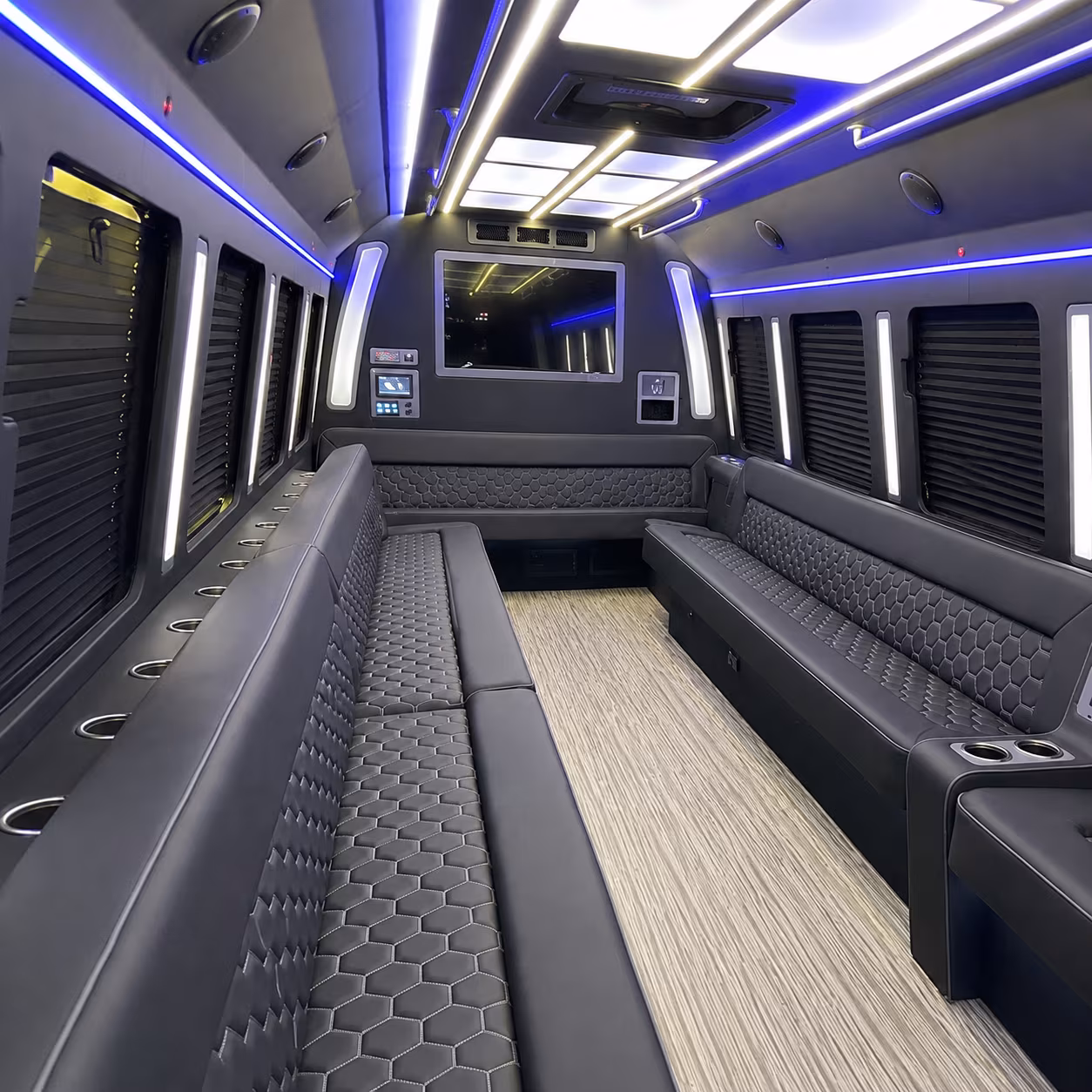 coral springs 40 passenger party bus inside
