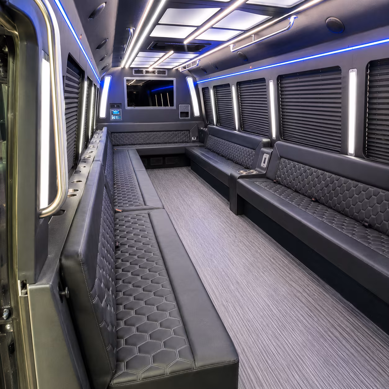 coral springs 40 passenger party bus interior