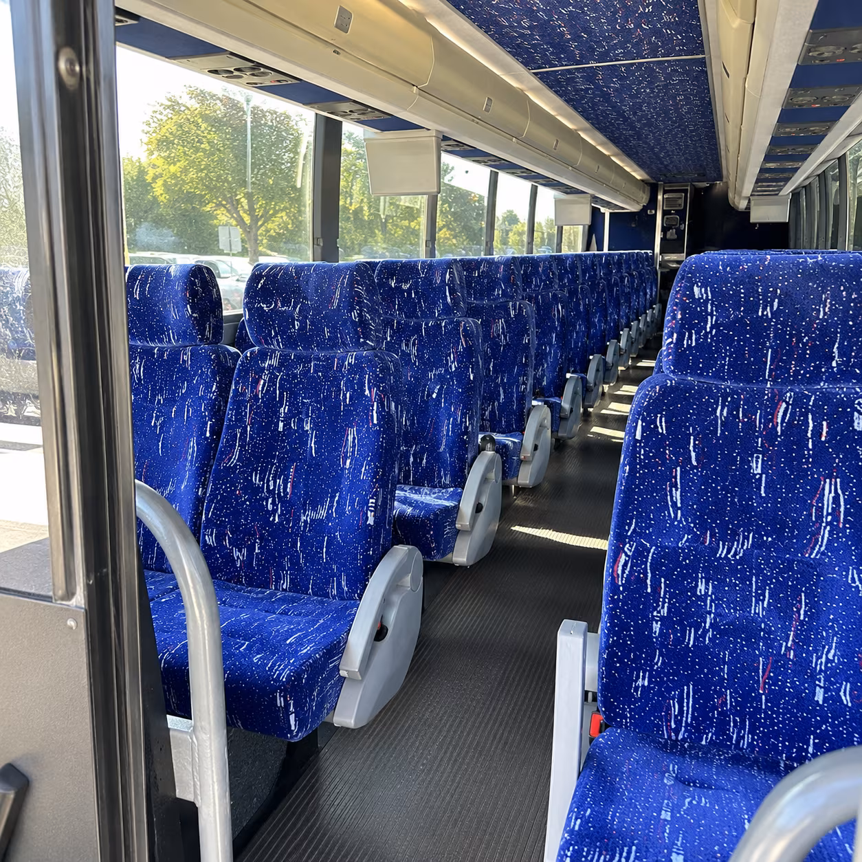 coral springs 50 passenger charter bus inside
